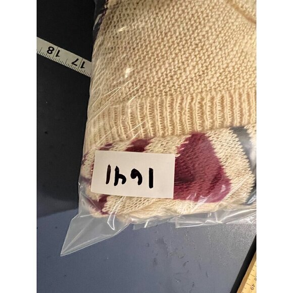 Tribal Print Knit open cardigan / poncho Charlotte Russe M/L  Fringe boho lagenl - Picture 10 of 10